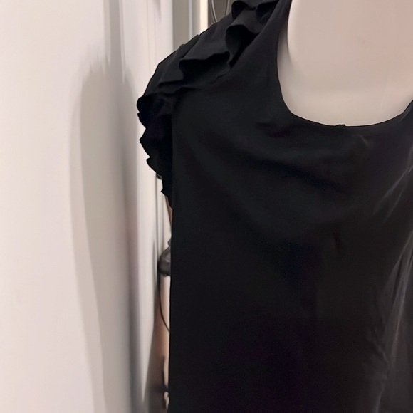 Women’s Lauren Ralph Lauren Black Sleeveless Dressy Tank Top Ruffled detail 1X - Picture 4 of 8